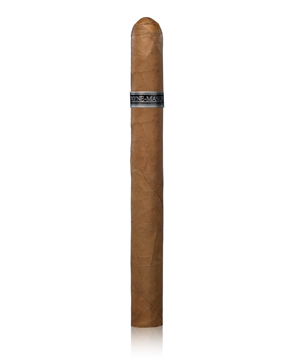 The PAYNE-MASON Pensal is a small ring gauge cigar with a mild Connecticut natural wrapper and a blend of mellow Honduran and Dominican tobaccos, offering an easy-going, smooth, light smoke. Part of the Black Lion family, it features an Ecuadorian binder, measures 6 inches in length, and has a ring gauge of 36. Perfect for those seeking a lighter smoking experience. 100% handmade