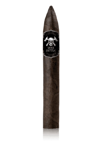 Seek Battle's Torpedo Maduro: 8 year aged Dominican Maduro wrapper delivers robust, complex flavors that continue all the way to the end. Hints of dark chocolate and coffee distinguish this cigar as something special.