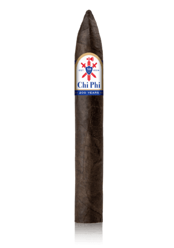 Chi Phi International's Torpedo Maduro: 8 year aged Dominican Maduro wrapper delivers robust, complex flavors that continue all the way to the end. Hints of dark chocolate and coffee distinguish this cigar as something special.